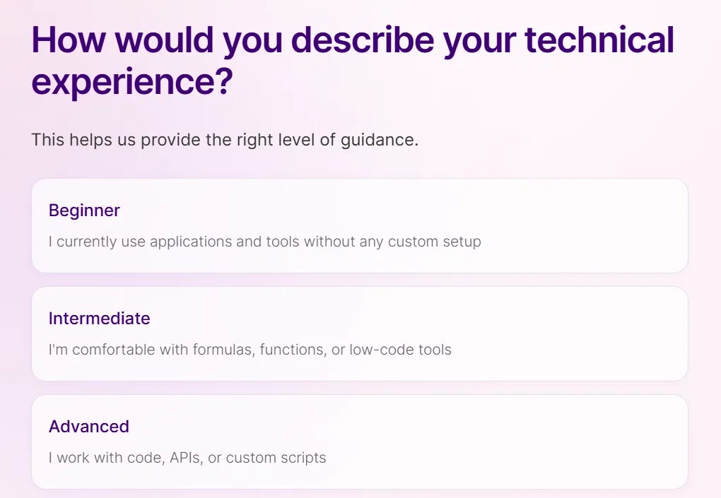 Make onboarding: technical experience